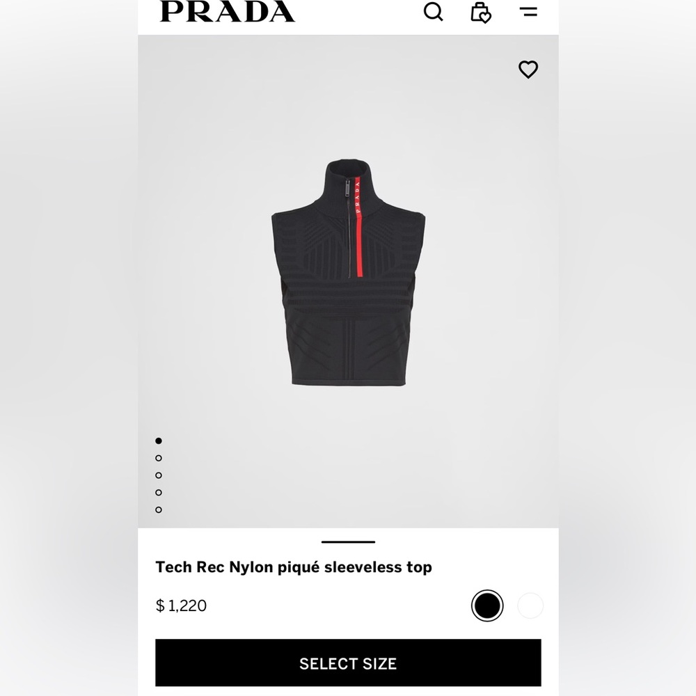 Prada Tech rec nylon pique sleeveless top